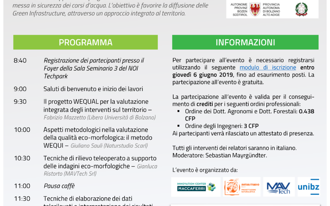 È online il programma dell’evento WEQUAL 12/06/2019